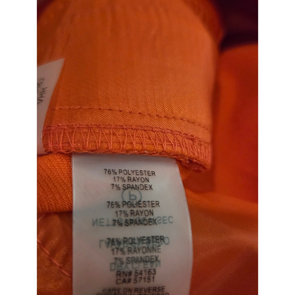 Karl Lagerfeld Paris Womens Size 4 Orange Straight Leg Dress Pants Trousers - Picture 5 of 5